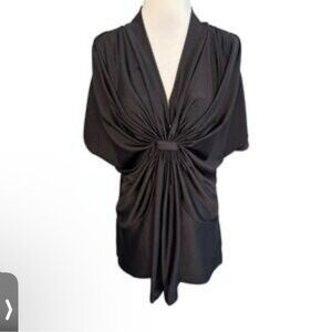 Chelsea & Theodore Black Gathered Blouse